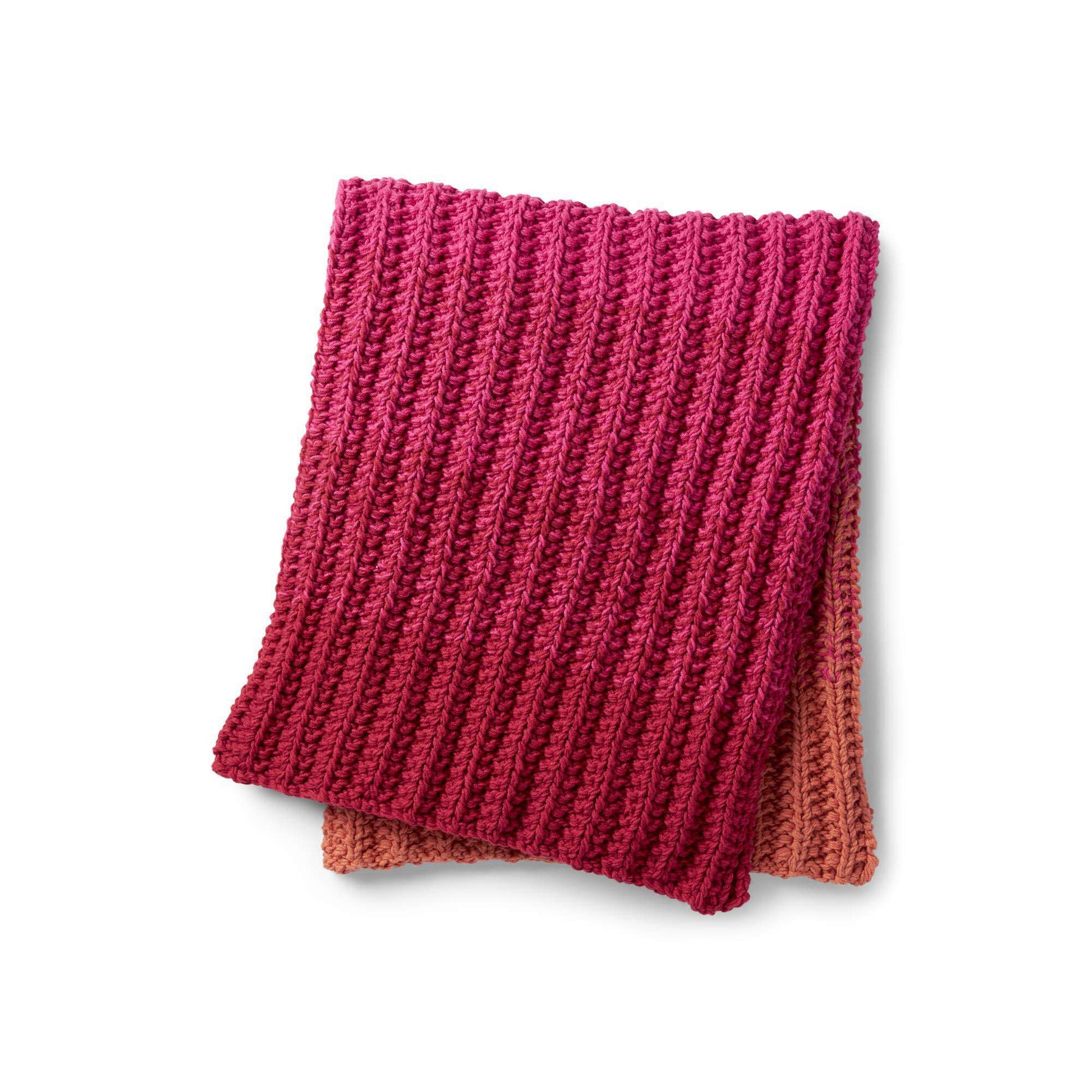 Free Caron Ombre Ridge Knit Blanket Pattern