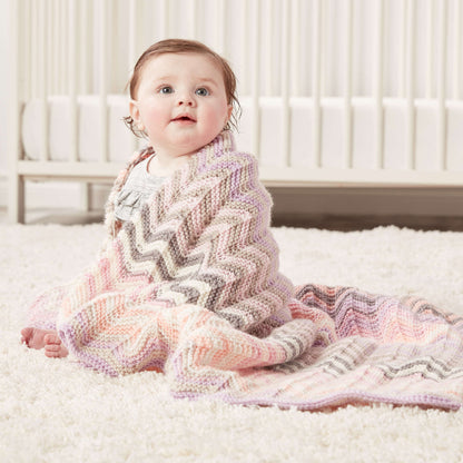 Caron Shaded Chevrons Knit Baby Blanket Single Size