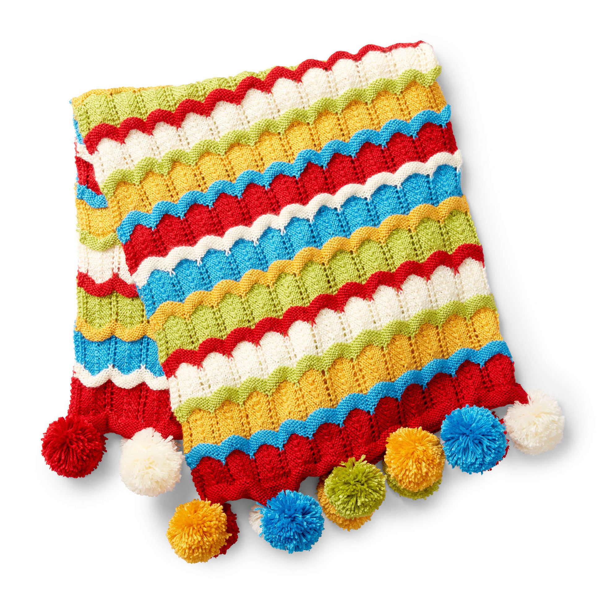 Caron Cheerful Ripple Knit Blanket Single Size