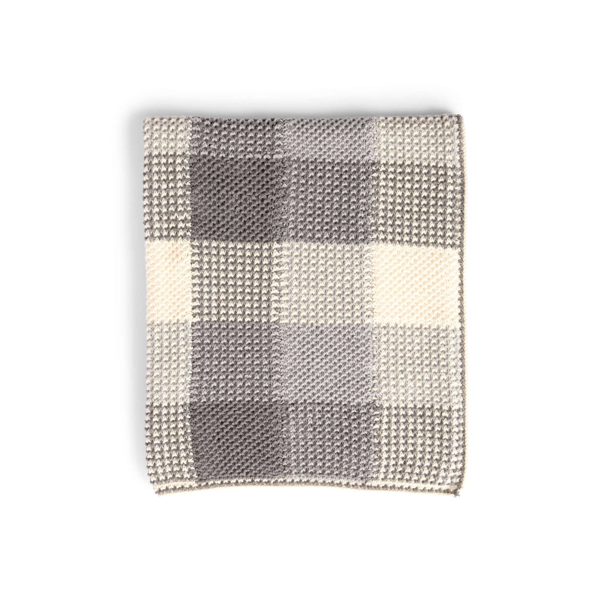Free Caron Knit Gingham Panels Blanket Pattern