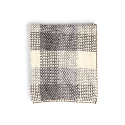 Caron Knit Gingham Panels Blanket Single Size