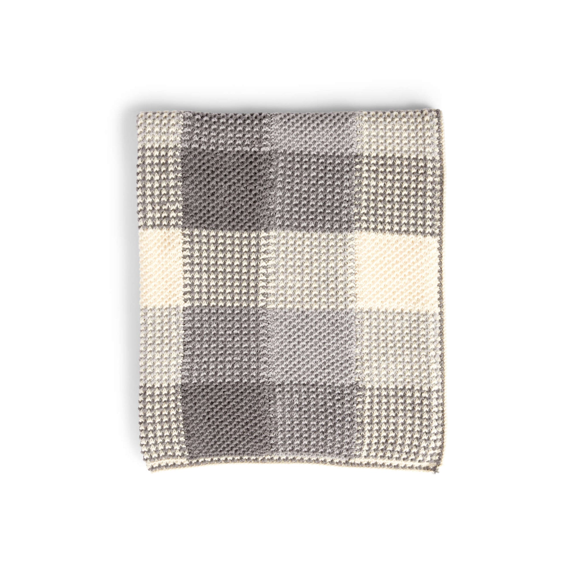 Caron Knit Gingham Panels Blanket
