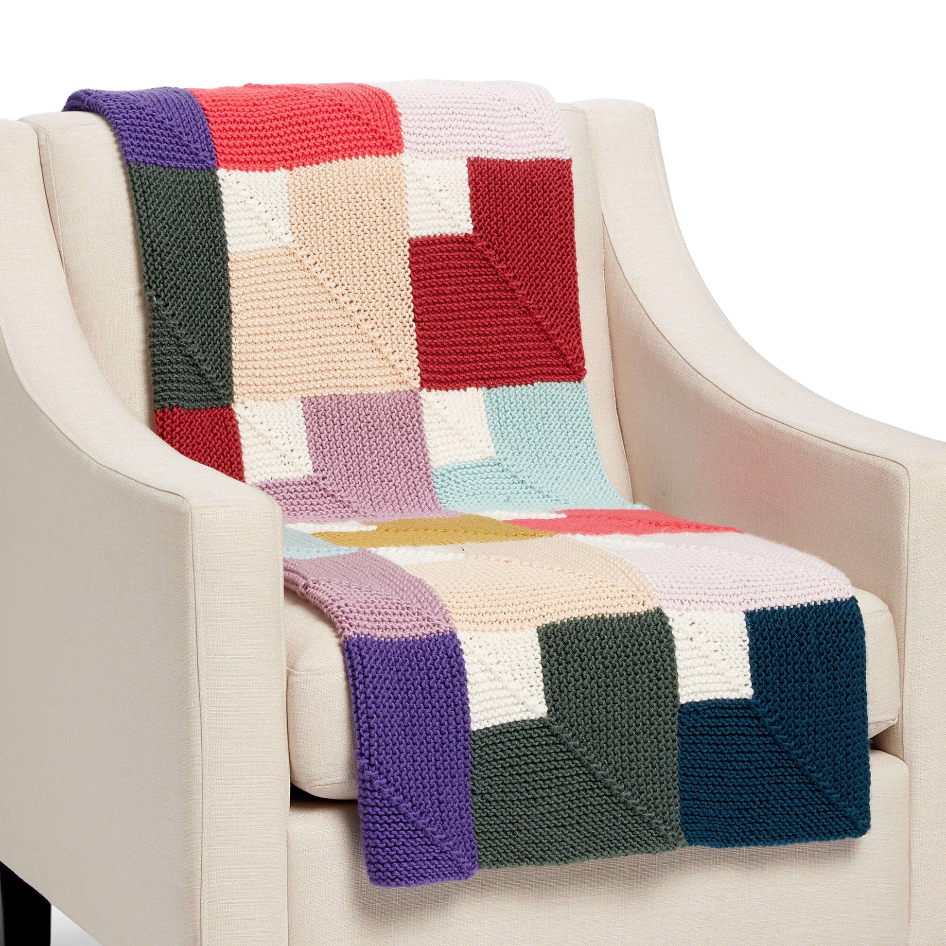 Free Caron X Pantone Color Chip Knit Mitered Blanket Pattern