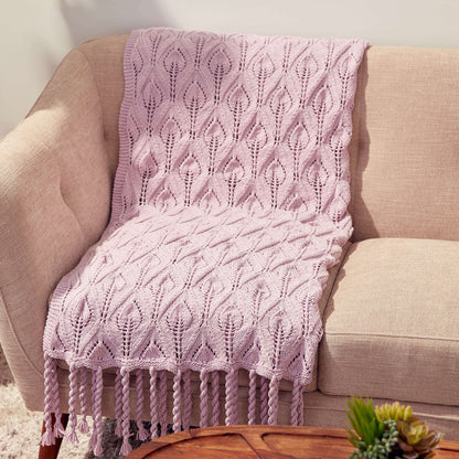 Caron Tasseled Lace Knit Blanket Single Size