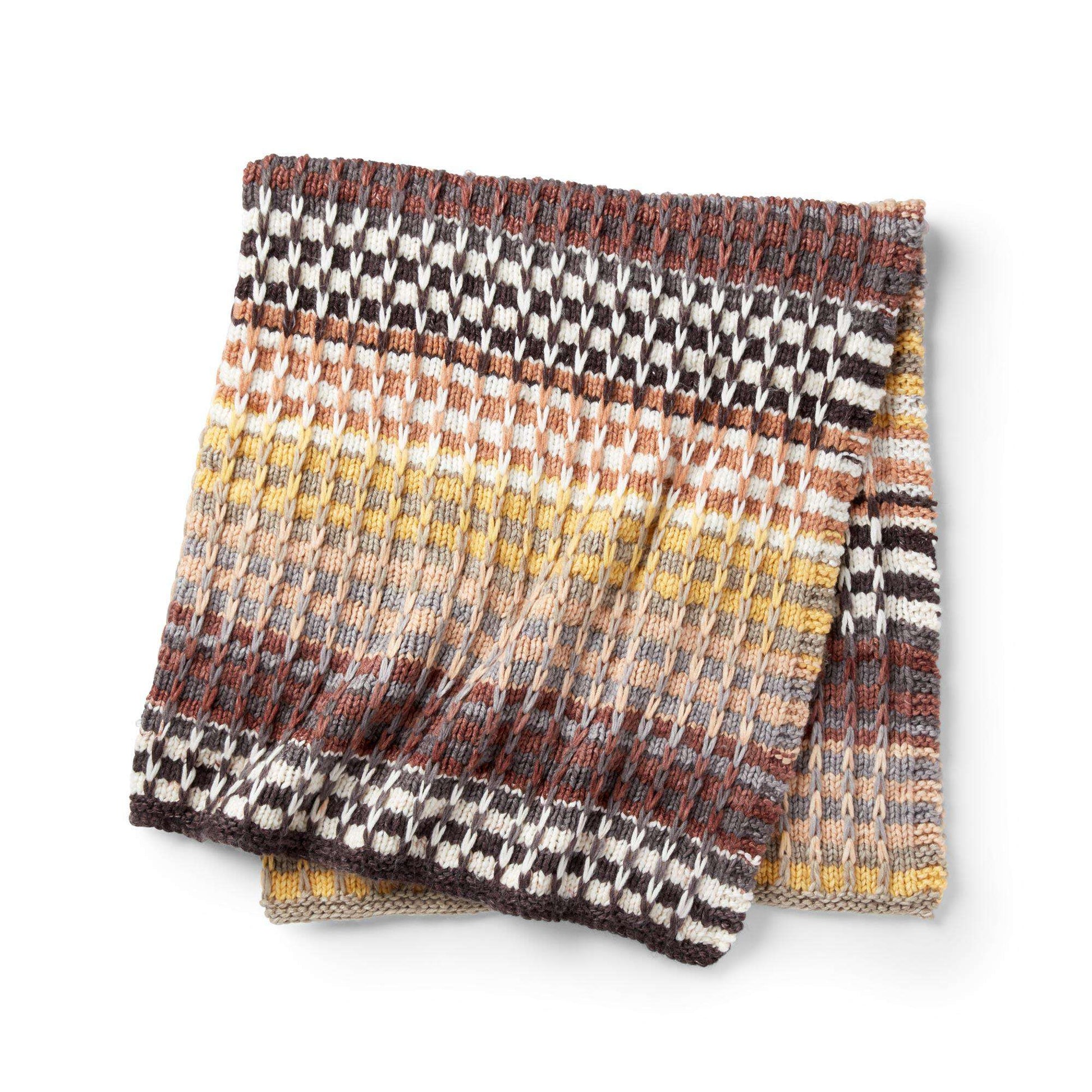 Free Caron Double The Stripes Knit Blanket Pattern