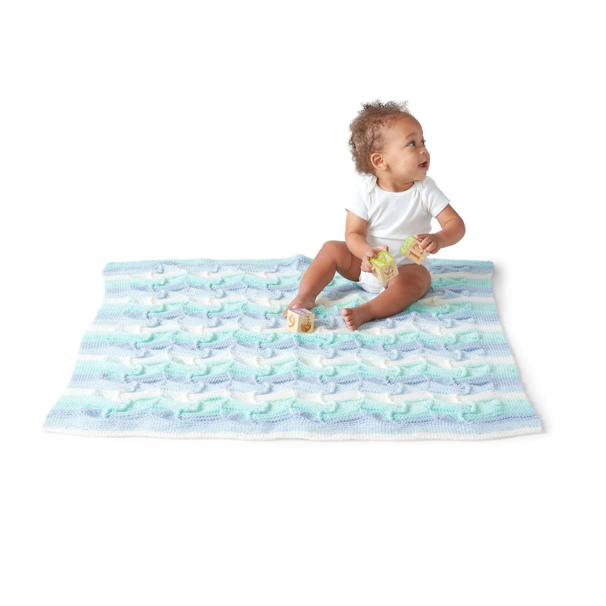 Free Caron Knit Wavy Gravy Baby Blanket Pattern