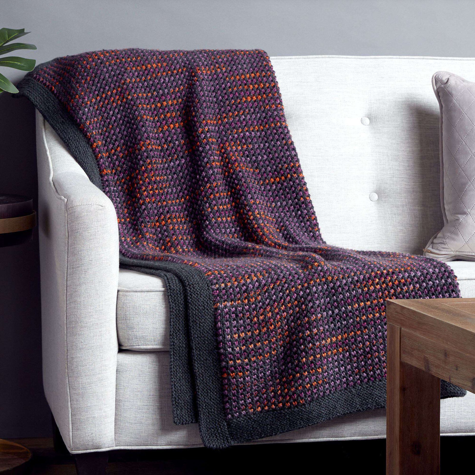Free Caron Bee Stitch Knit Blanket Pattern