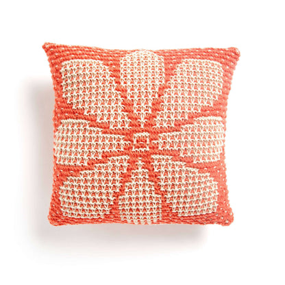 Caron Knit Mosaic Floral Pillow Single Size