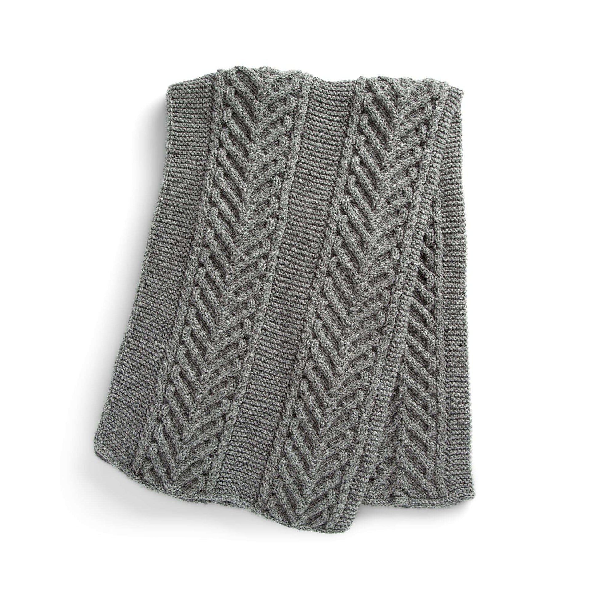 Free Caron Ascending Braid Knit Blanket Pattern