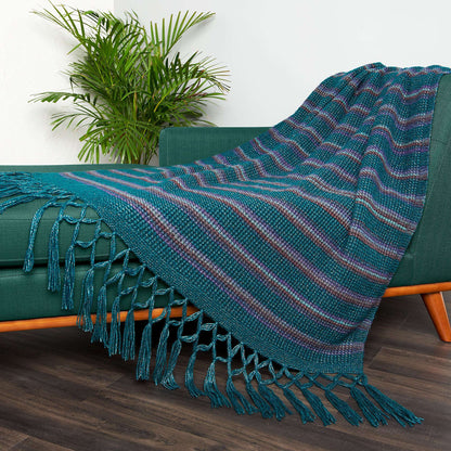 Caron Textured Stripes Knit Blanket Single Size