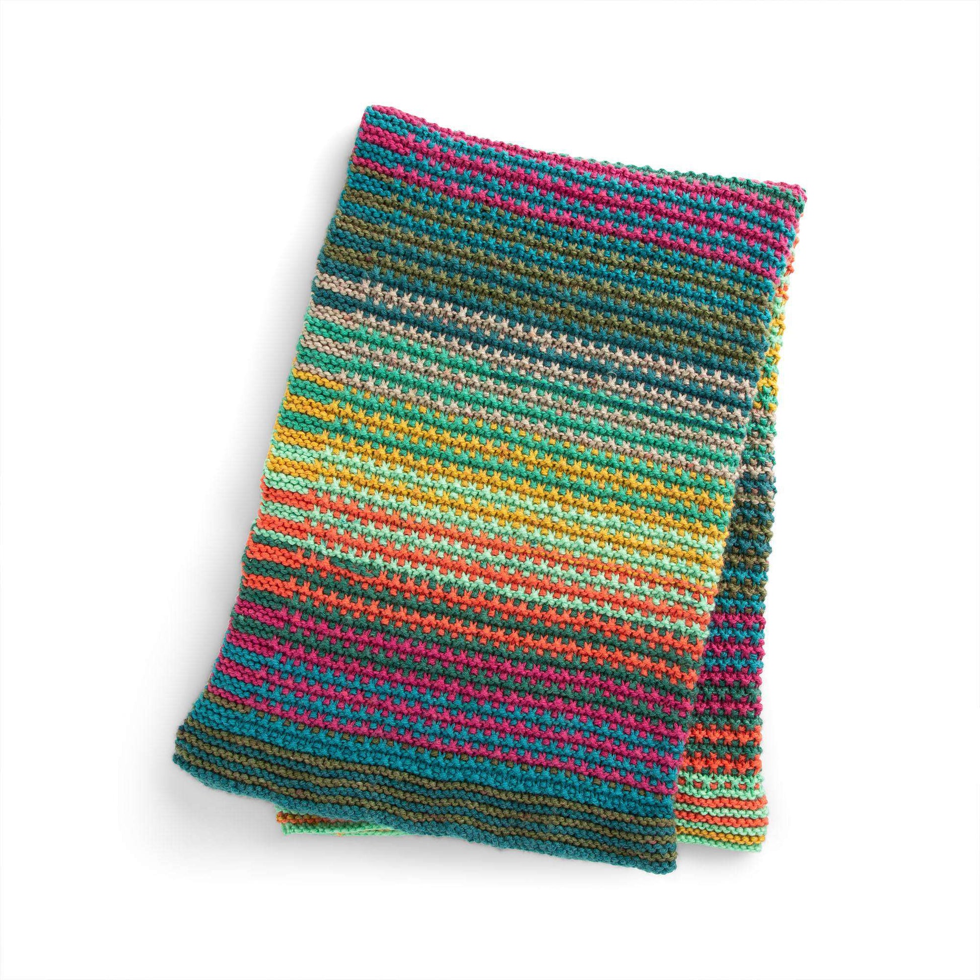 Free Caron Mosaic Slip Stitch Knit Blanket Pattern