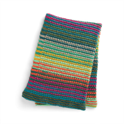 Caron Mosaic Slip Stitch Knit Blanket Knit Blanket made in Caron Anniversary Cakes yarn