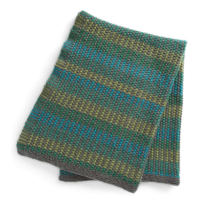 Caron Knit Slip Stitch Stripes Blanket Single Size