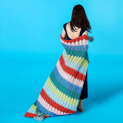 Caron Vibrant Ripples Knit Blanket Single Size