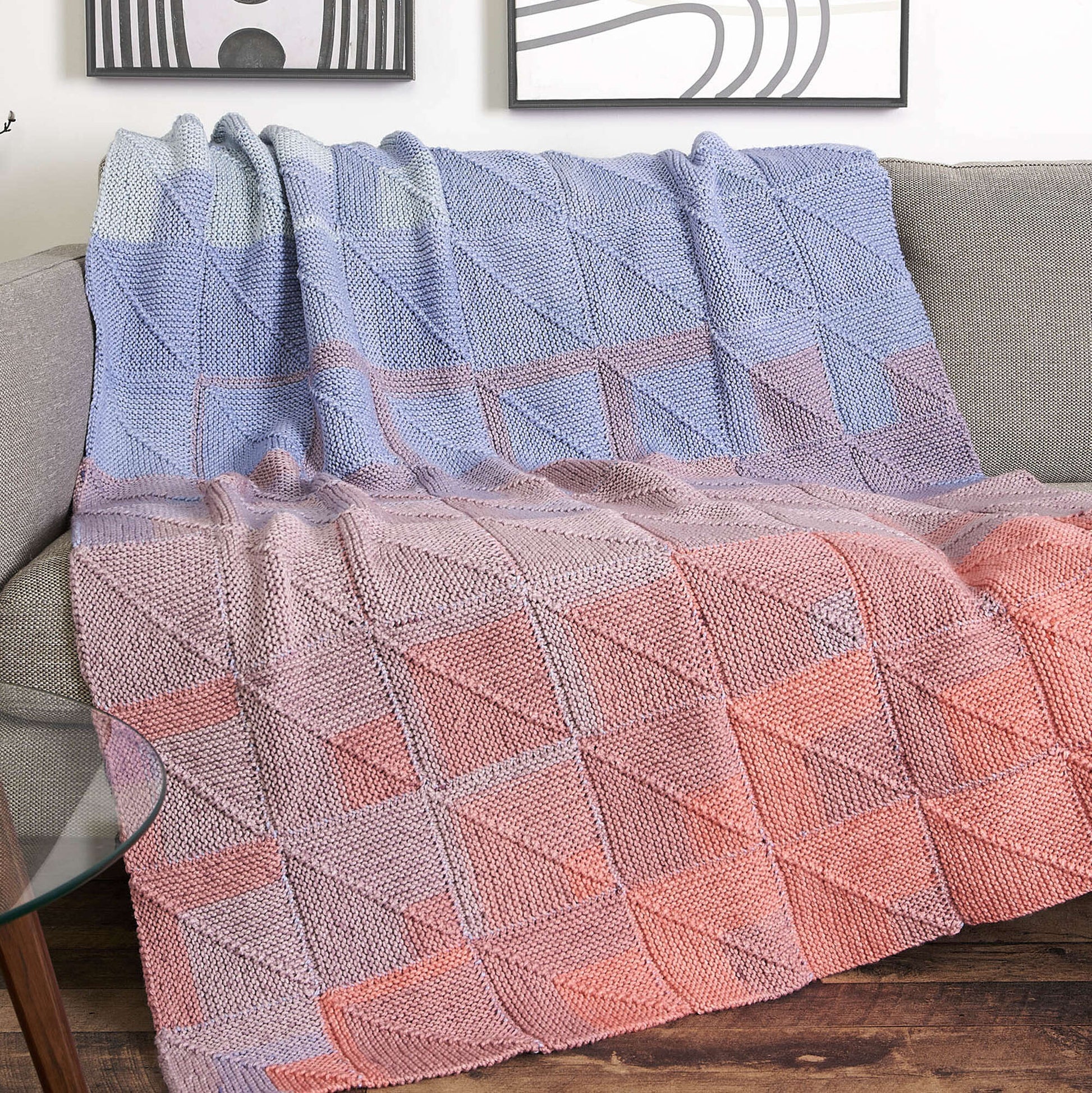 Free Caron Shade & Fade Knit Blanket Pattern