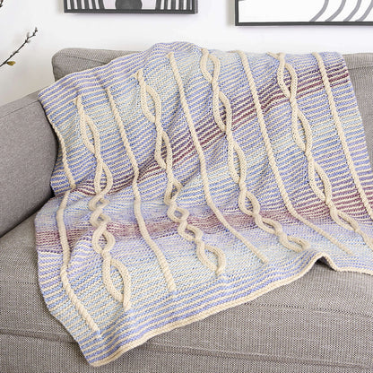Caron Tonal Cables Knit Lapghan Single Size