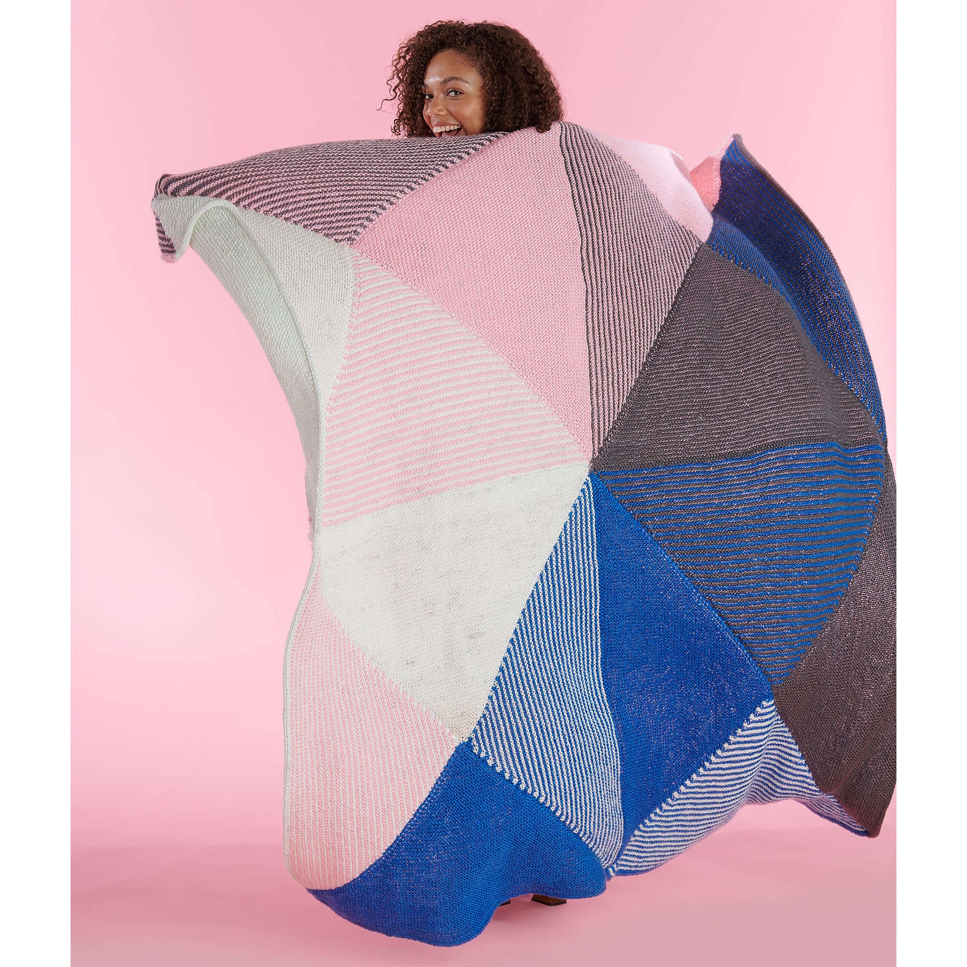 Free Caron Fading Angles Knit Blanket Pattern