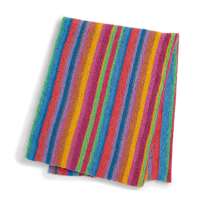 Caron Beginner Barcode Striped Knit Blanket Knit Blanket made in Caron Cloud Cakes yarn