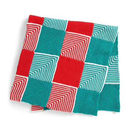 Caron Holiday Check Knit Blanket Single Size