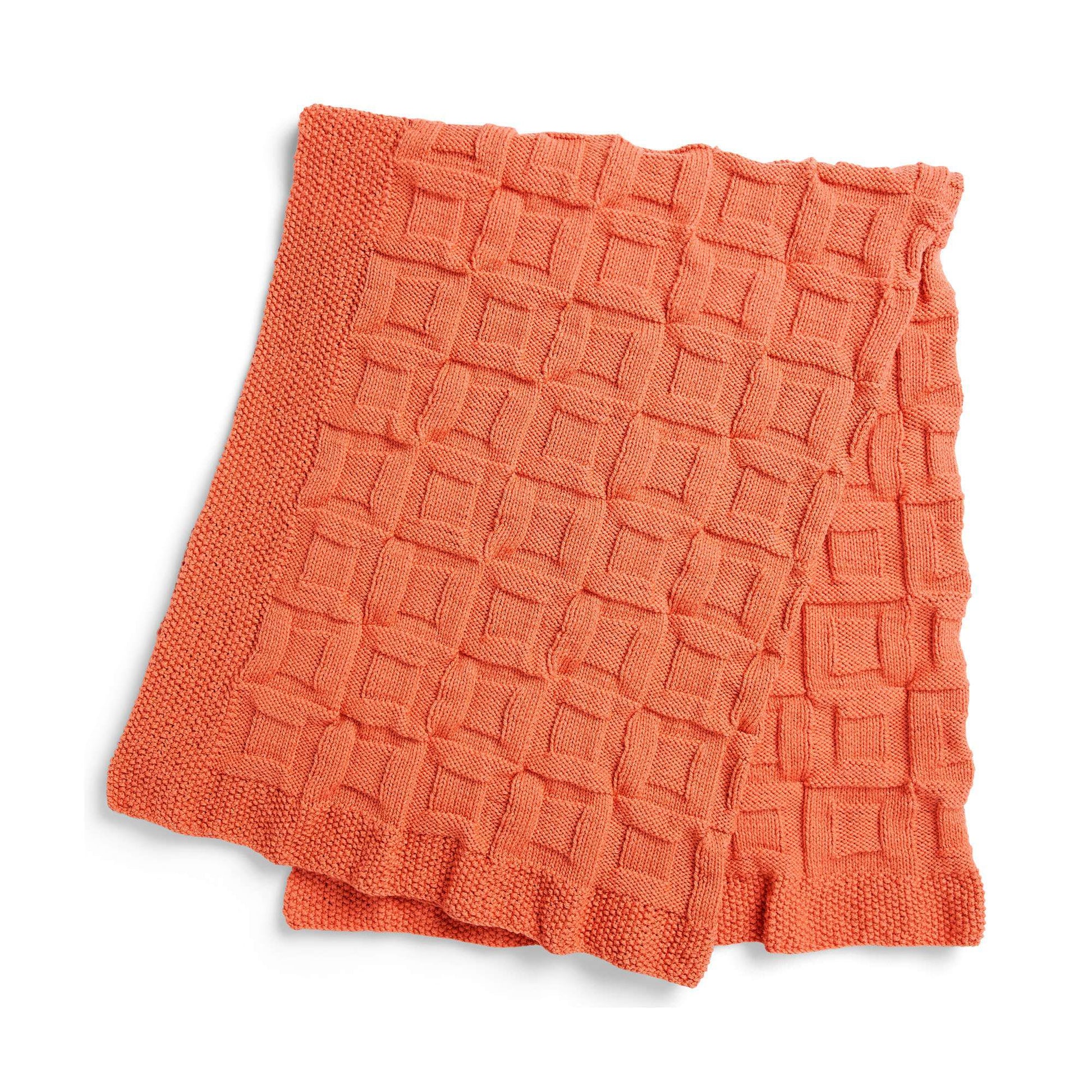 Free Caron Textured Checks Knit Blanket Pattern