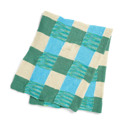 Caron Join-As-You-Go Checkerboard Knit Blanket Single Size