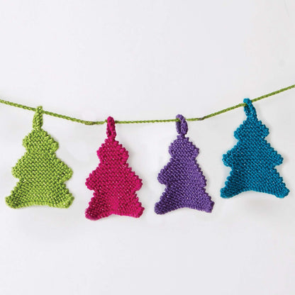 Caron Knit Happy Little Tree Garland Knit Holiday made in Caron Simply Soft yarn