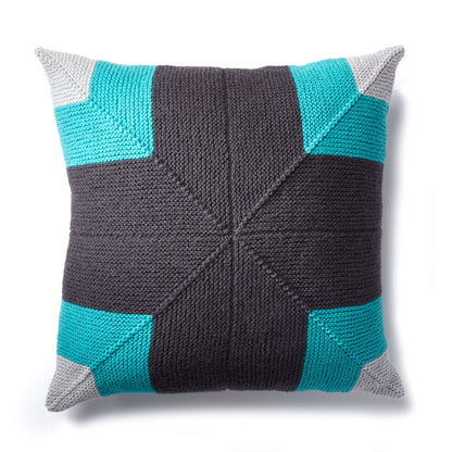 Caron Mighty Mitered Knit Pillow Caron Mighty Mitered Knit Pillow Pattern Tutorial Image