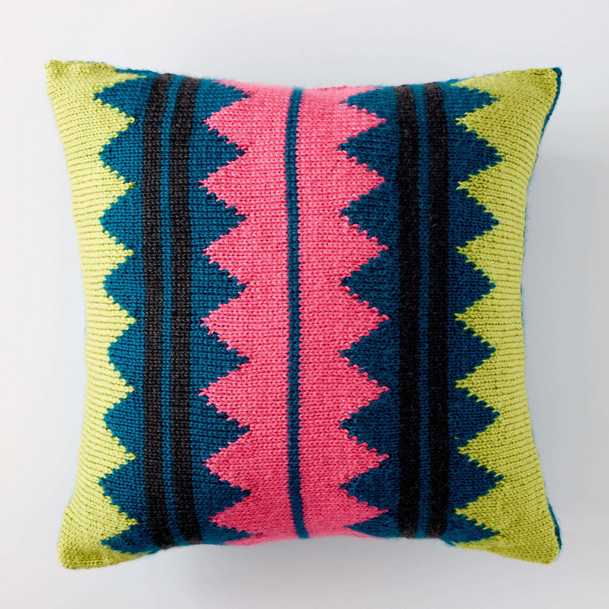 Free Caron In Vivid Color Pillow Knit Pattern