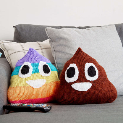 Caron Poop Emoji Knit Pillows Version 2