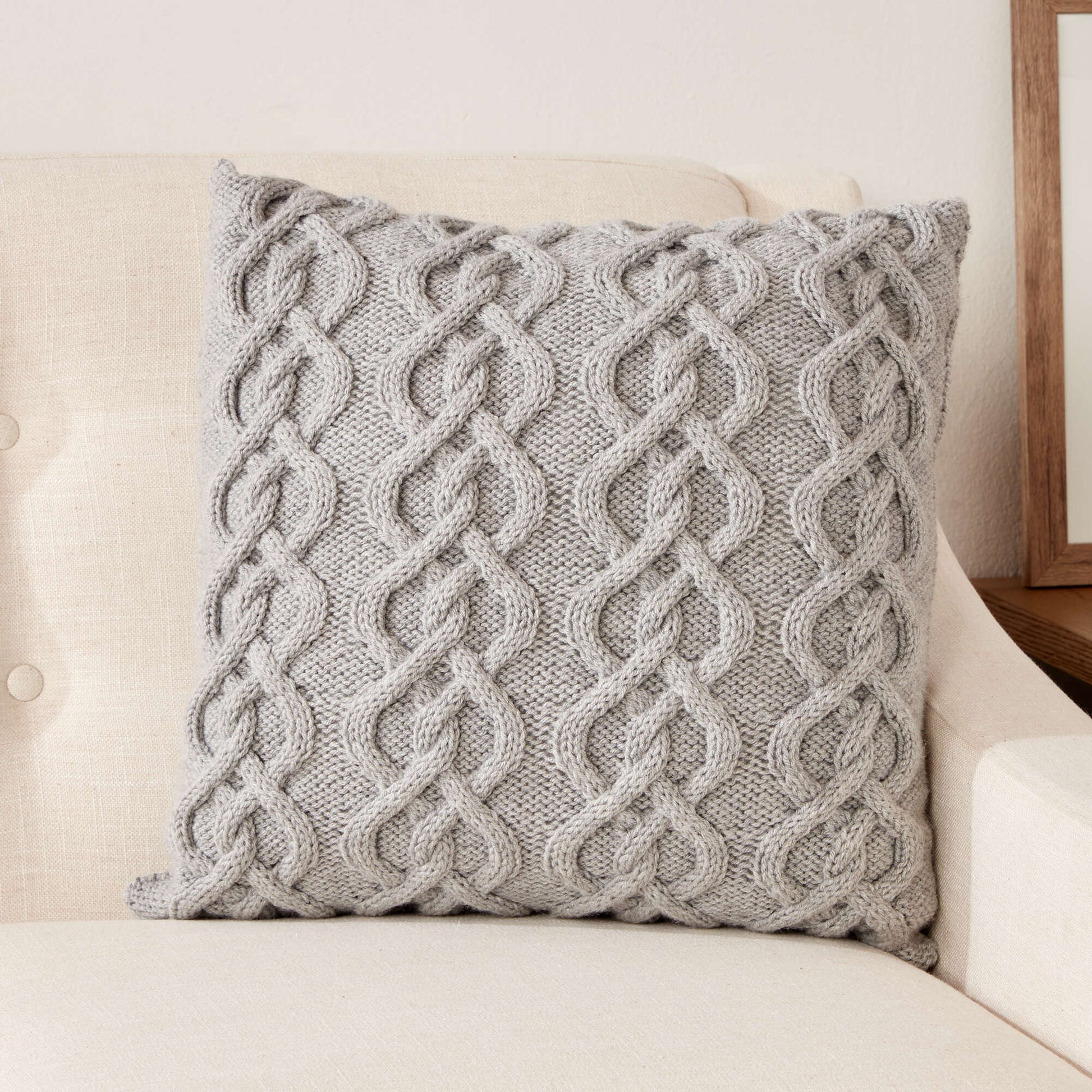 Free Caron Cable Knit Pillow Pattern