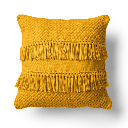 Caron Texture And Fringe Knit Pillow Single Size