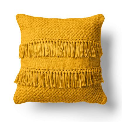 Caron Texture and Fringe Knit Pillow Single Size