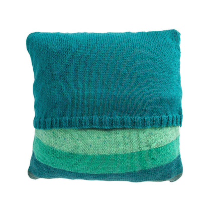 Caron Tasseled Fringe Knit Pillow Knit Pillow made in Caron Lava Cakes yarn