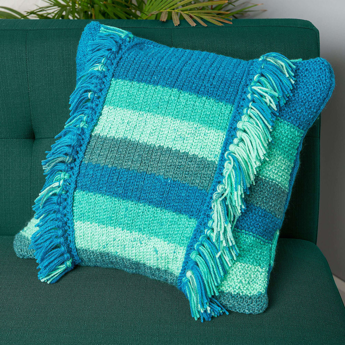 Knit Pillow made in Caron Lava Cakes yarn