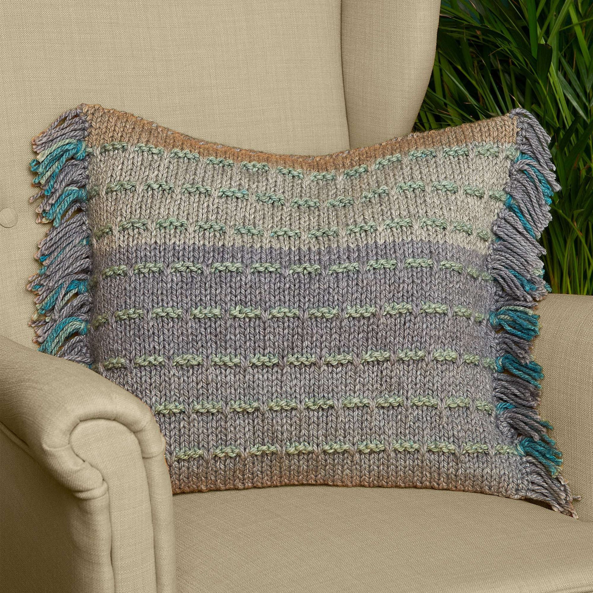 Free Caron Woven Fringe Knit Pillow Pattern