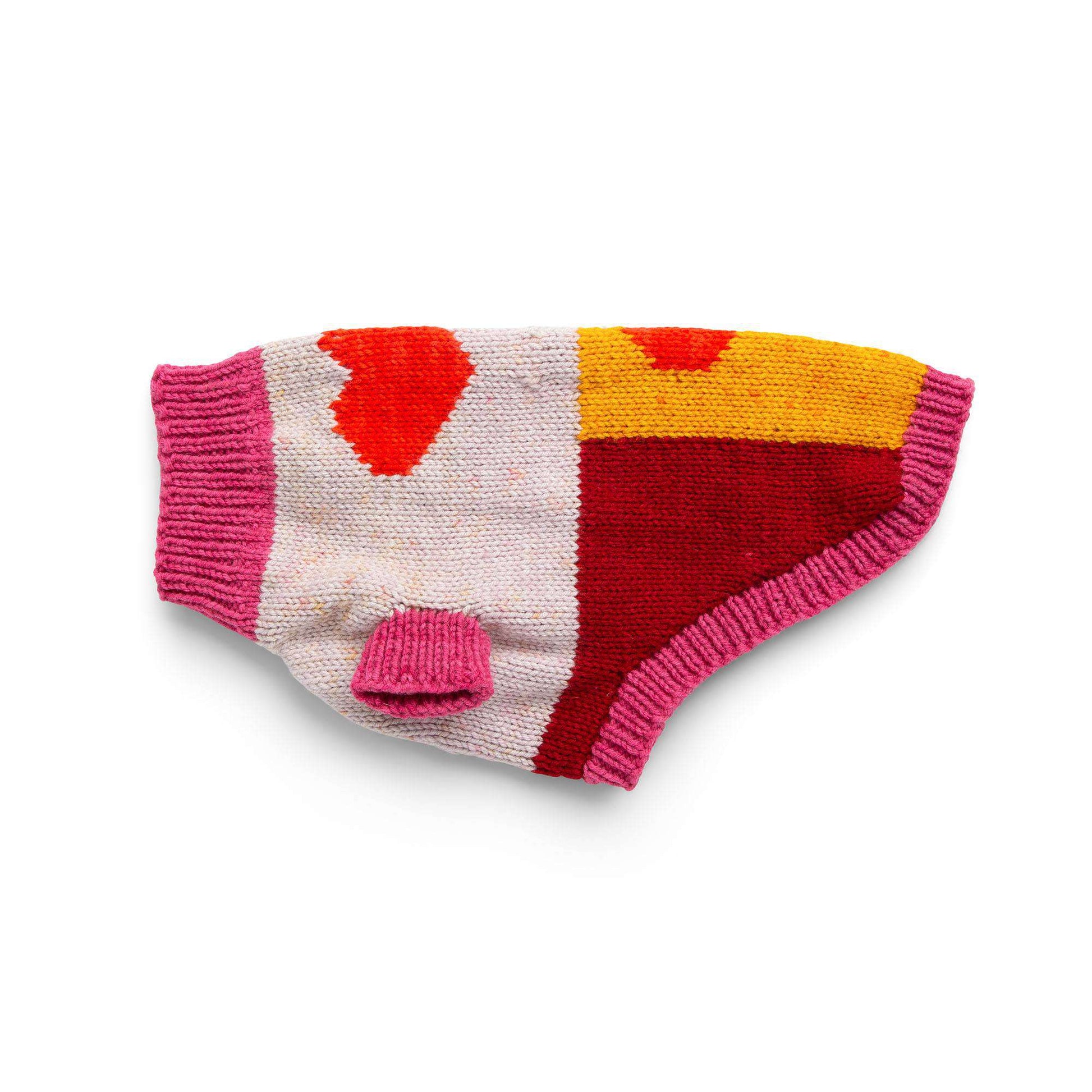 Free Caron Doggie's Got Heart Knit Sweater Pattern