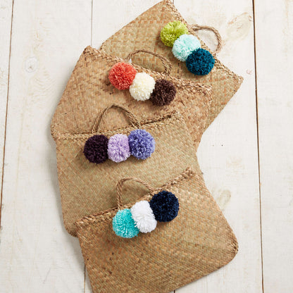 Caron Craft Pompom Your Bag! Dark Country Blue, White, Robins Egg