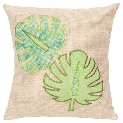 Coats & Clark Embroidery Monstera Leaf Applique Pillow Single Size