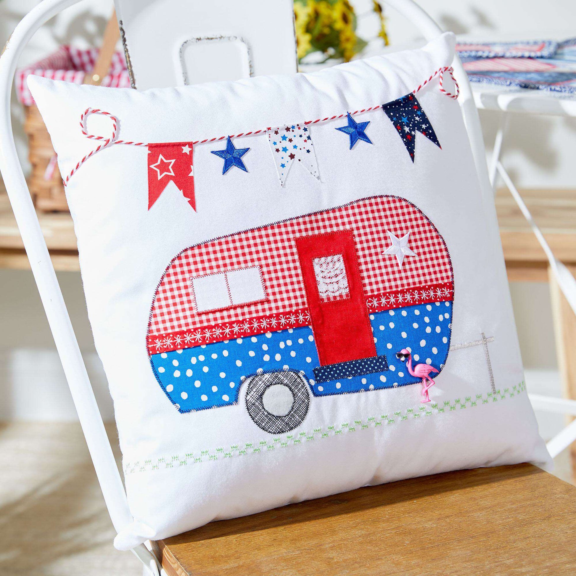 Free Coats And Clark Happy Camper Pillow Pattern