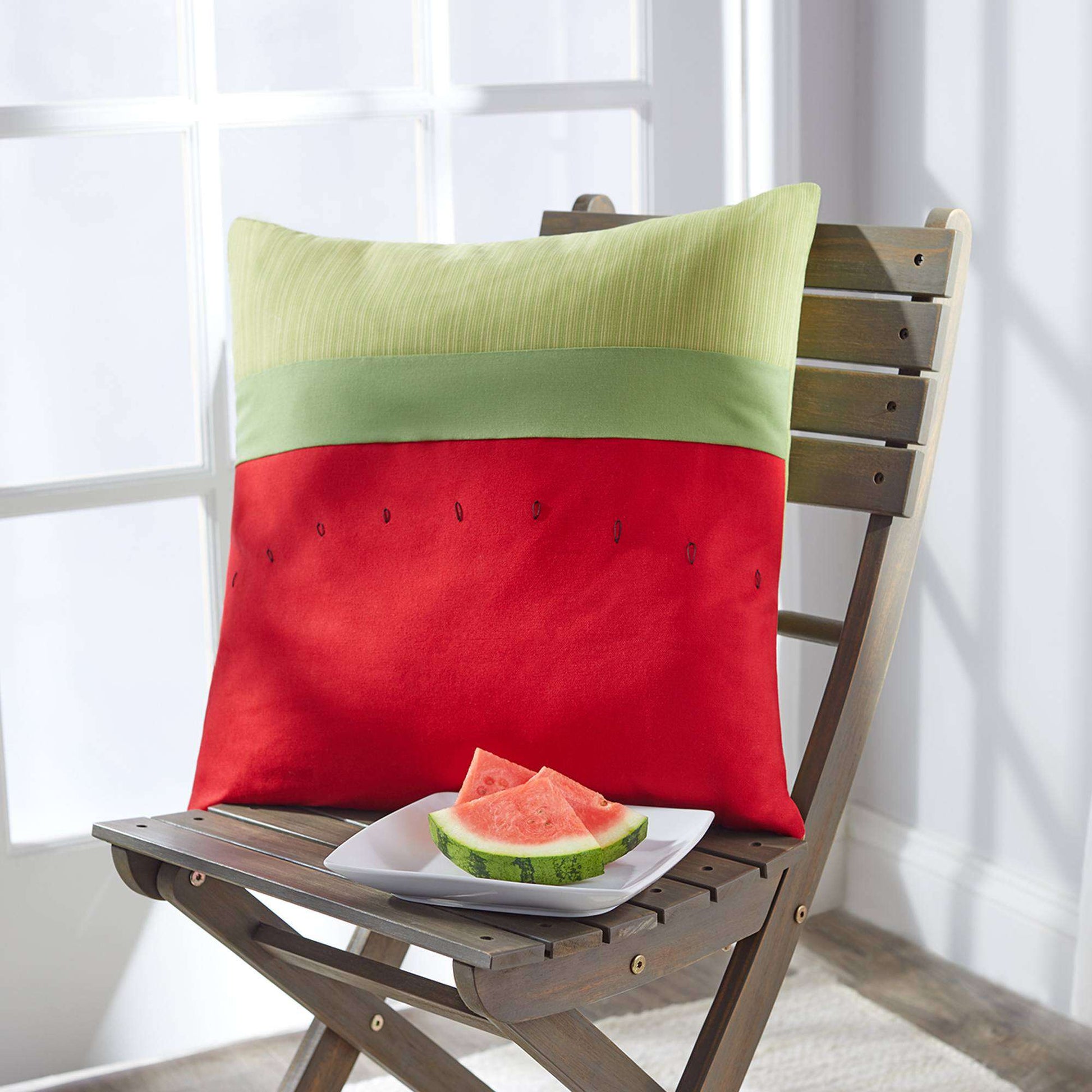 Free Coats & Clark Watermelon Patio Pillow For Outdoor Decor Pattern