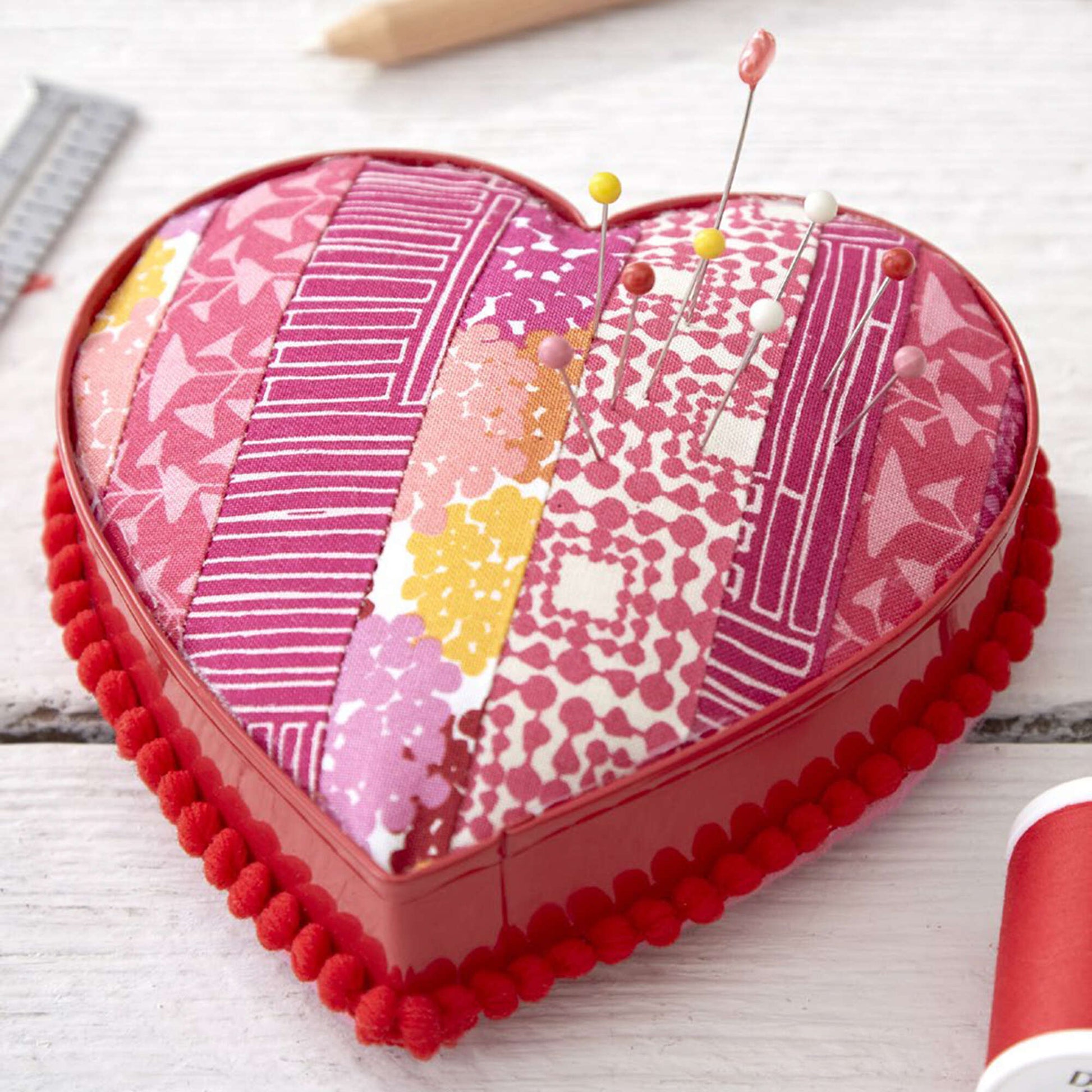 Free Coats & Clark Pinned To My Heart Pin Cushion Made From Cookie Cutter Quilting Pattern