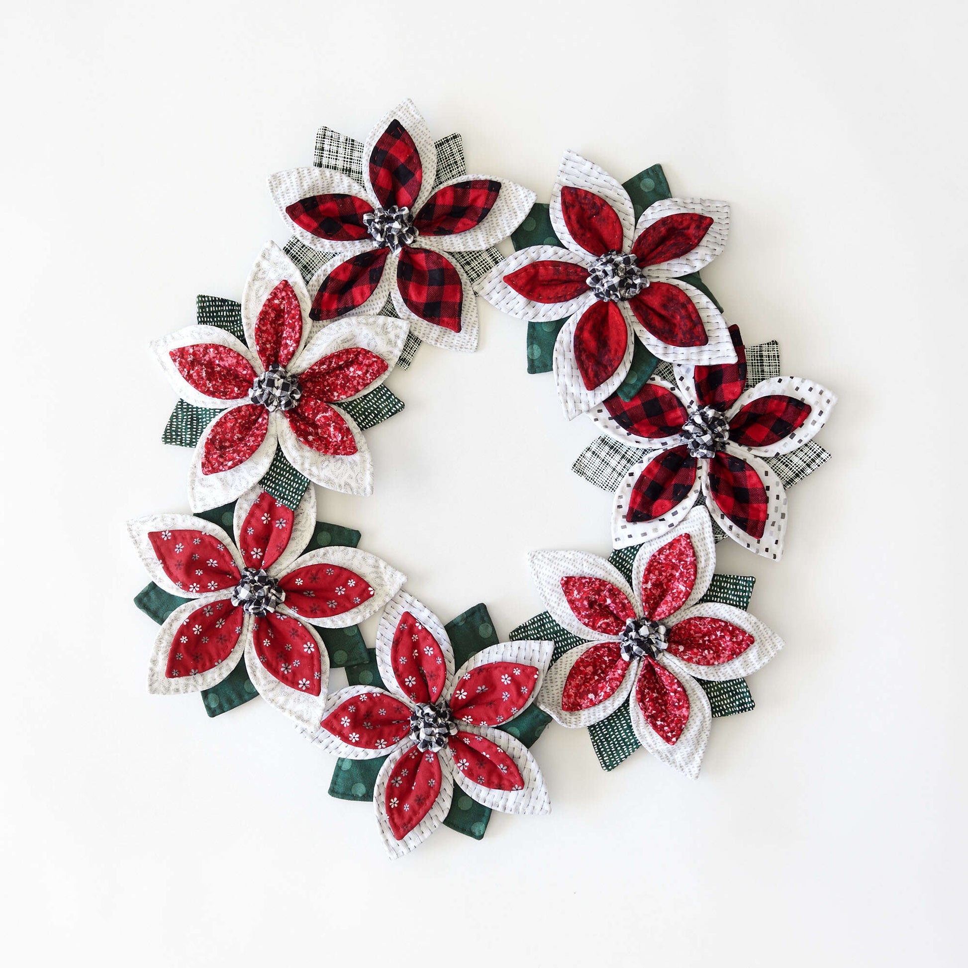 Free Coats Sewing & Clark Quilted Poinsettia Garland Pattern