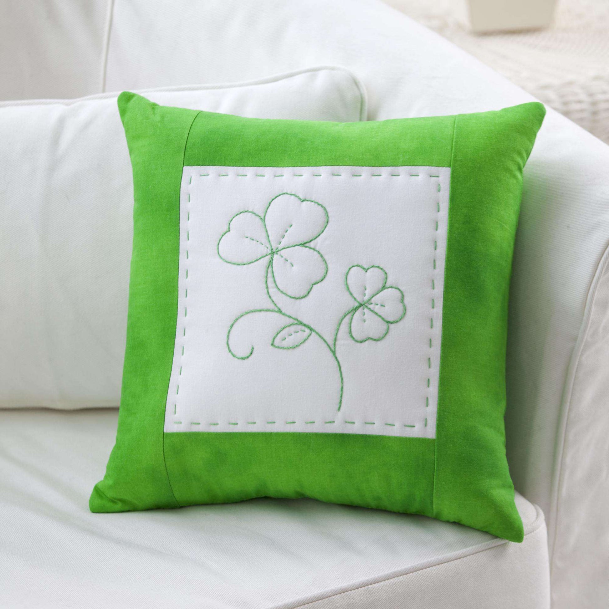 Free Coats & Clark Sewing Shamrock Greenwork Pillow Pattern