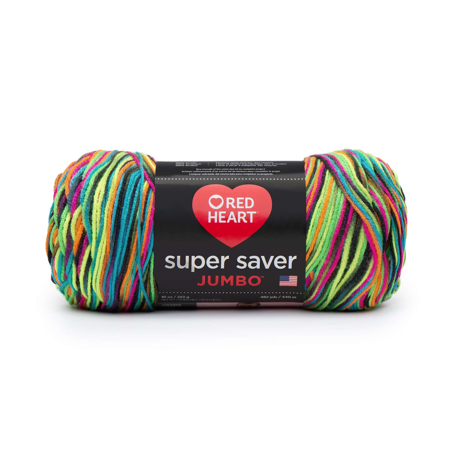 Red Heart Super Saver Yarn - Neon Stripes