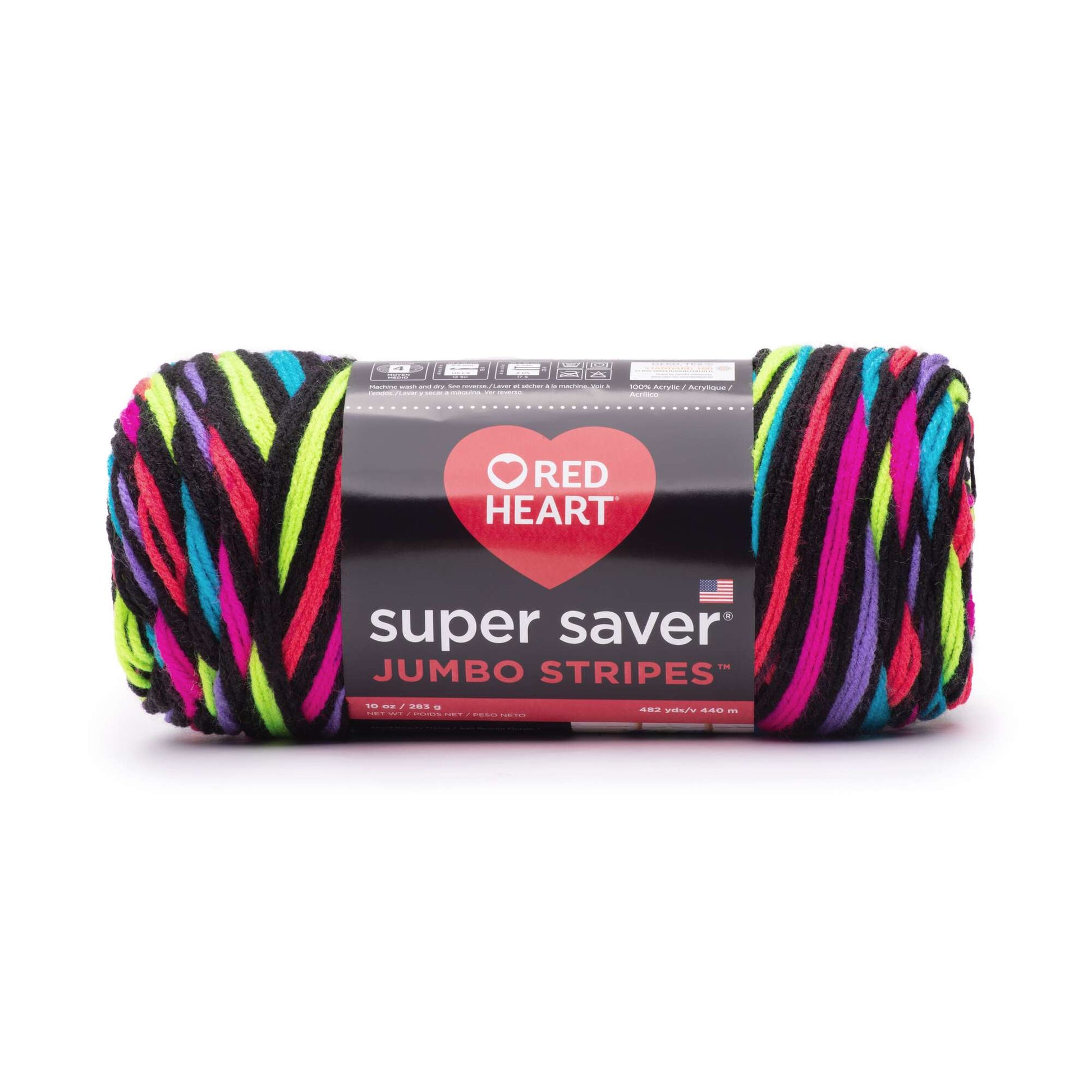 Red Heart Super Saver Jumbo Yarn Neon Stripe