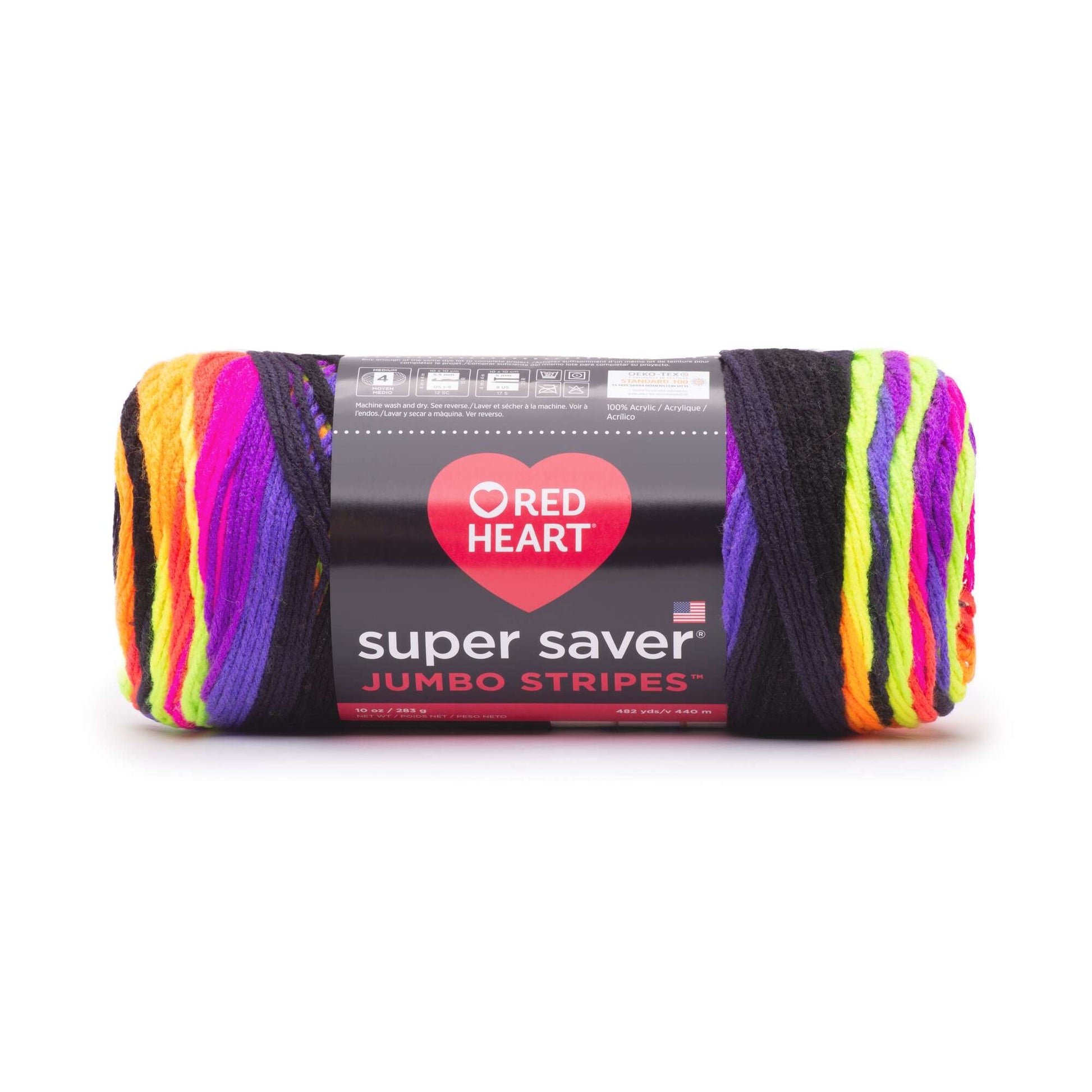 Red Heart Super Saver Jumbo Yarn Bright Stripe