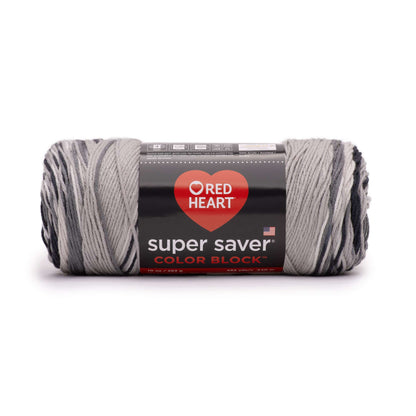 Red Heart Super Saver Color Block Yarn Granite