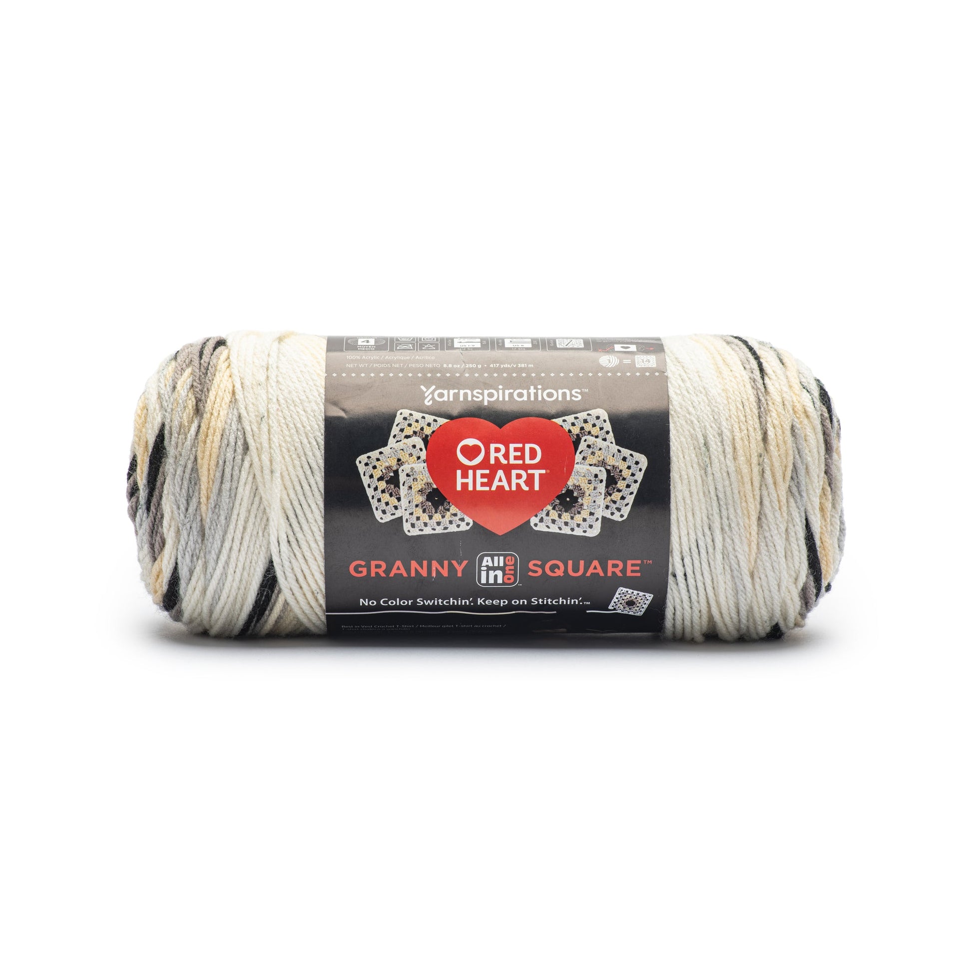 Red Heart All In One Granny Square Yarn (250g/8.8oz) Soft White - Shadow