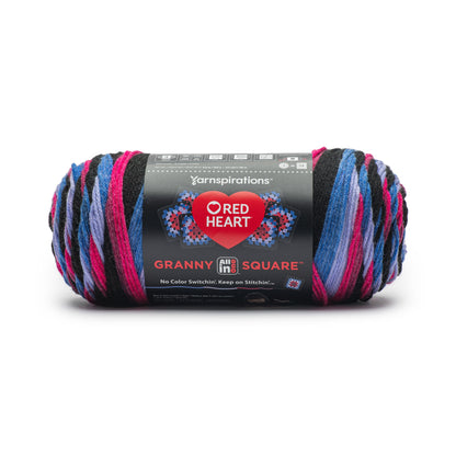 Red Heart All In One Granny Square Yarn (250g/8.8oz) Black - Hyper Violet