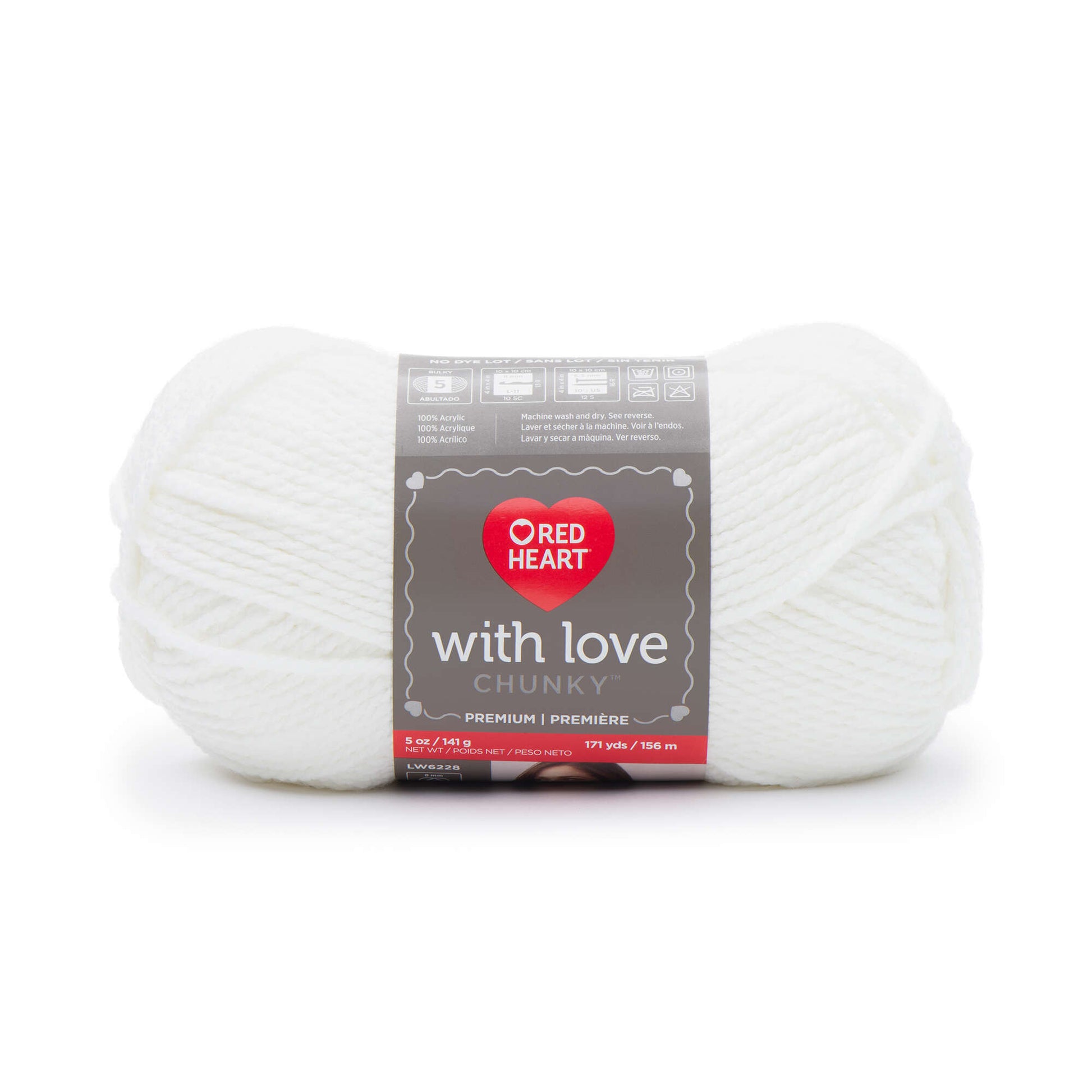 Red Heart With Love Chunky Yarn - Discontinued shades White